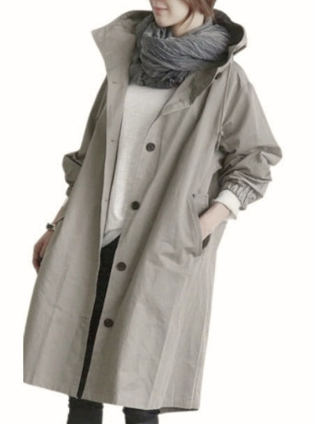 Ghada | Women's Long Hooded Casual Rain Jacket