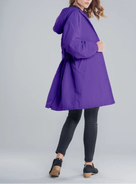 Ghada | Women's Long Hooded Casual Rain Jacket
