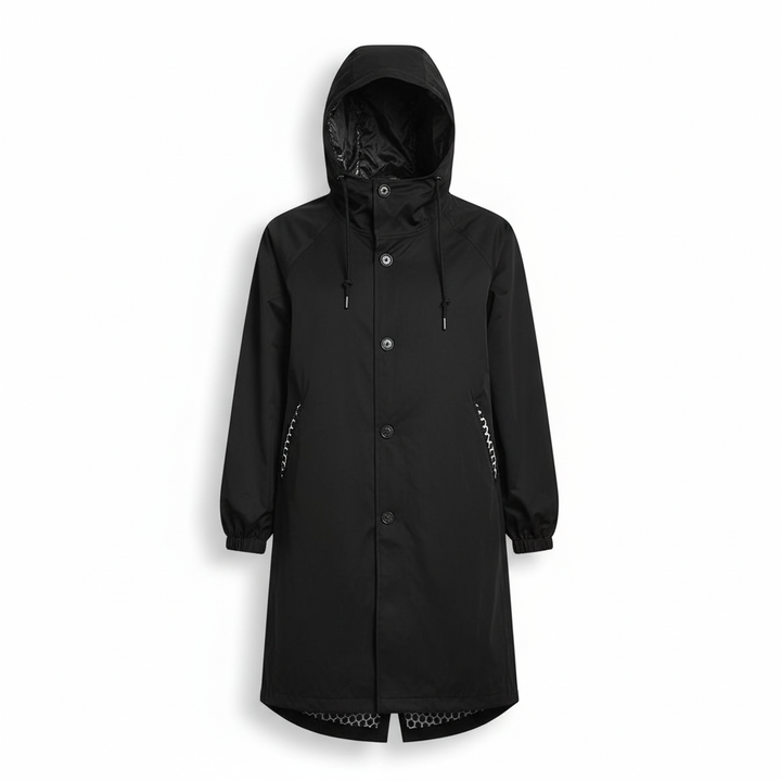 Fatima | Women's Long Hooded Outdoor Jacket | Button & Pockets