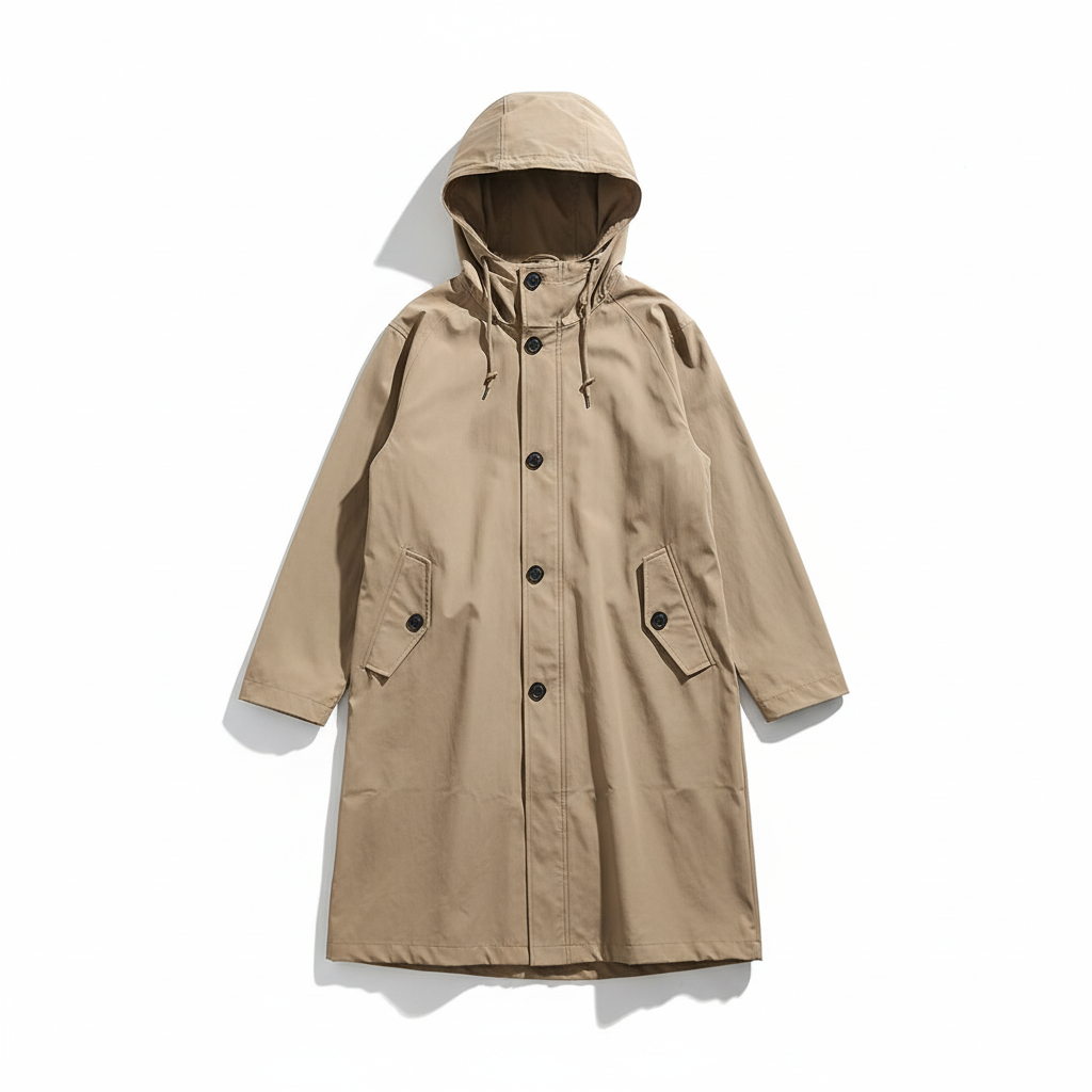 Fatima | Women's Long Hooded Outdoor Jacket | Button & Pockets