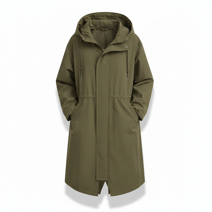 Fatima | Women's Long Hooded Outdoor Jacket | Button & Pockets