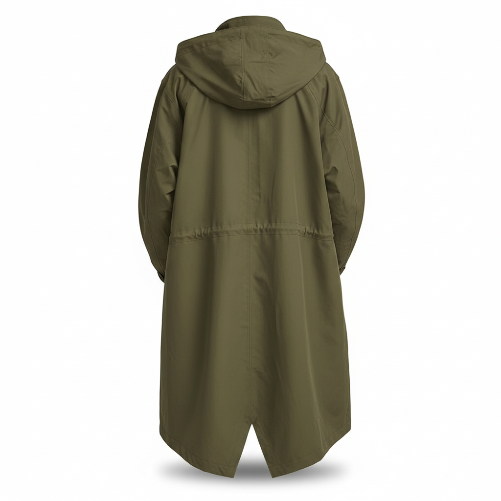 Fatima | Women's Long Hooded Outdoor Jacket | Button & Pockets
