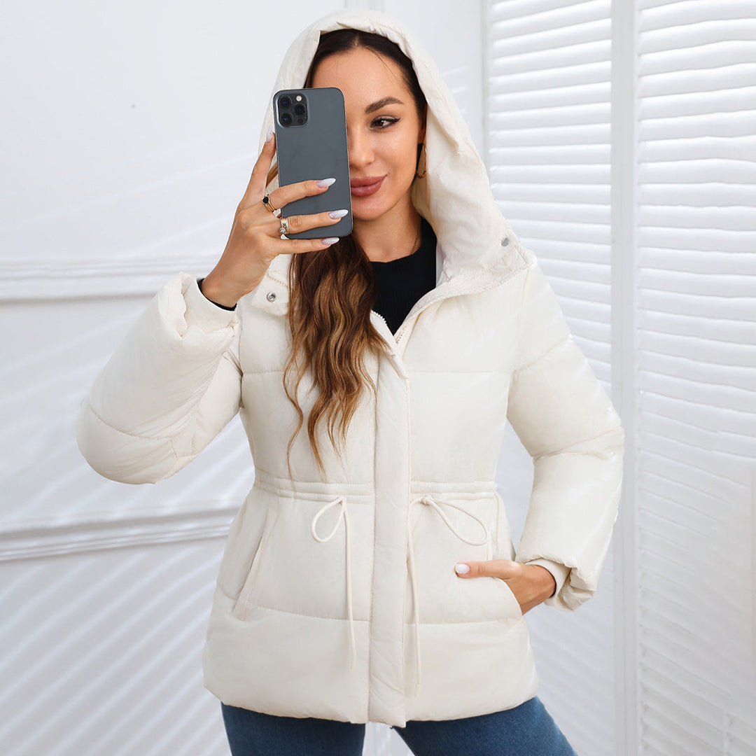 Muiredach | Women's Quilted Hooded Puffer Jacket | Drawstring Waist