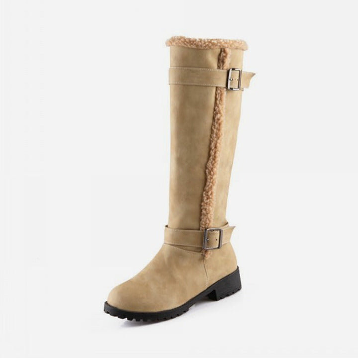 Rosario | Women's Knee High Boots | Buckle Low Heel