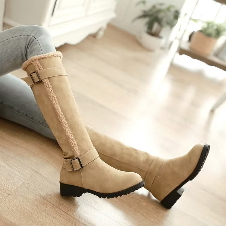 Rosario | Women's Knee High Boots | Buckle Low Heel