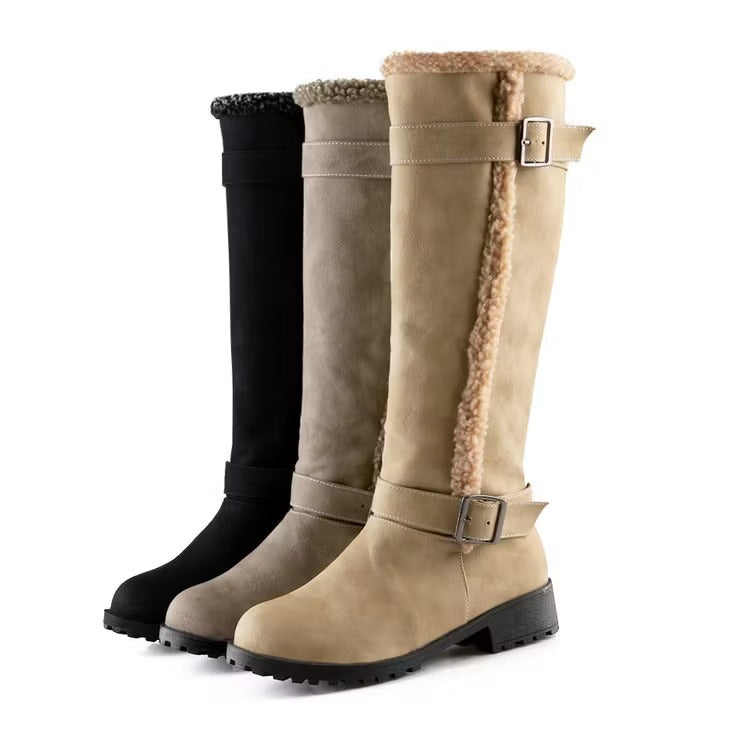 Rosario | Women's Knee High Boots | Buckle Low Heel