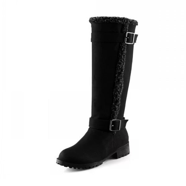 Rosario | Women's Knee High Boots | Buckle Low Heel