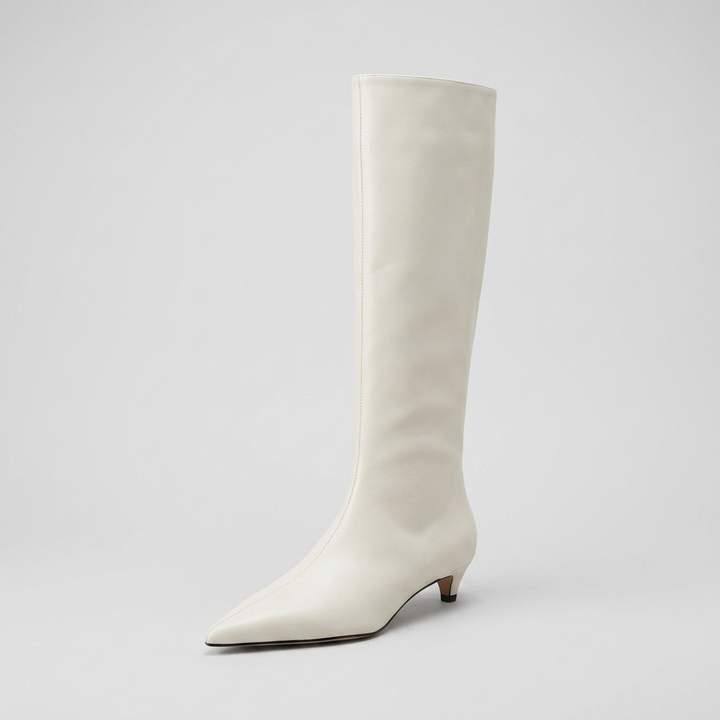 Encarnacion | Women's Knee High Boots | Pointed Toe Kitten Heel