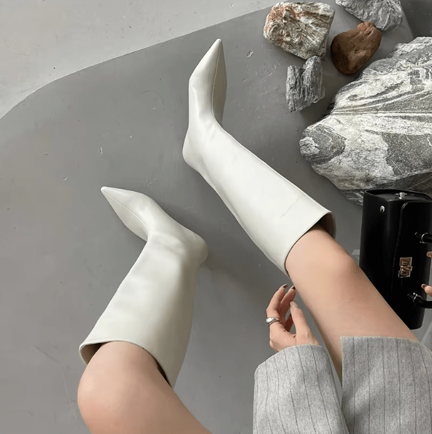 Encarnacion | Women's Knee High Boots | Pointed Toe Kitten Heel
