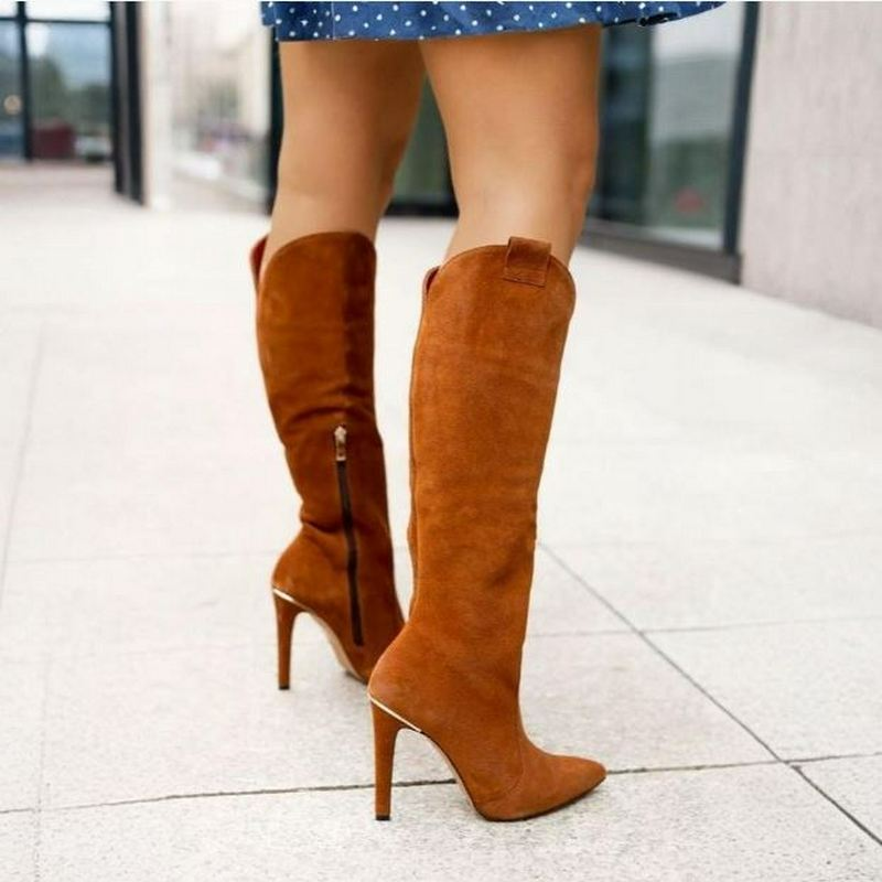Leonor | Women's Knee High Boots | Pointed Toe Stiletto Heel