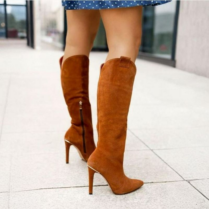 Leonor | Women's Knee High Boots | Pointed Toe Stiletto Heel