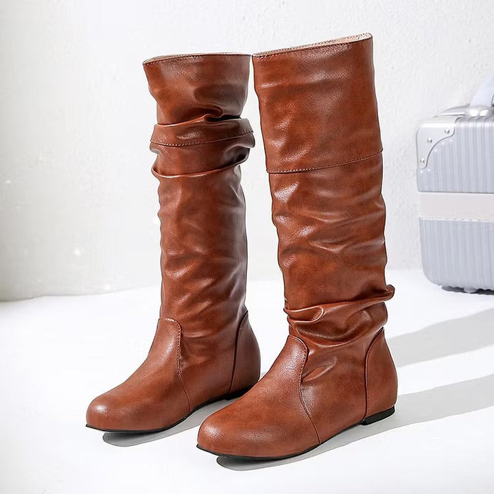 Pilar | Women's Knee High Boots | Round Toe Slouch