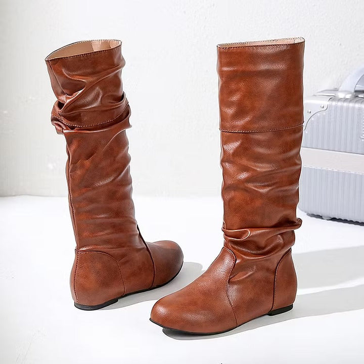 Pilar | Women's Knee High Boots | Round Toe Slouch