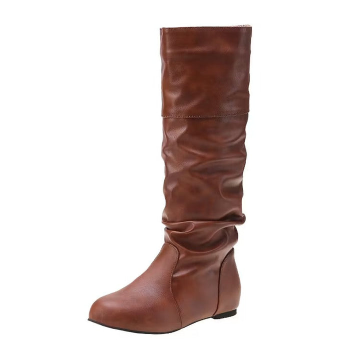 Pilar | Women's Knee High Boots | Round Toe Slouch