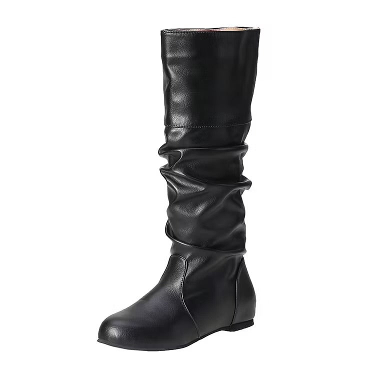 Pilar | Women's Knee High Boots | Round Toe Slouch