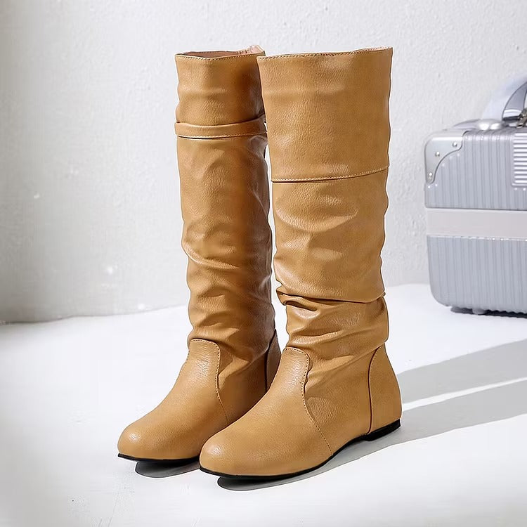 Pilar | Women's Knee High Boots | Round Toe Slouch