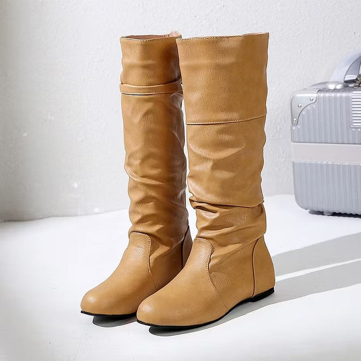 Pilar | Women's Knee High Boots | Round Toe Slouch