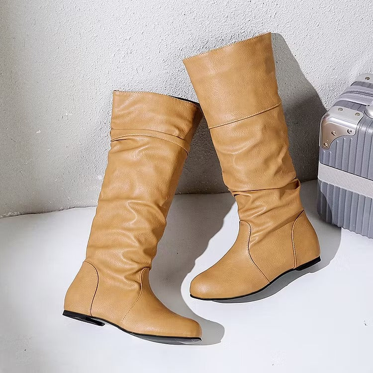 Pilar | Women's Knee High Boots | Round Toe Slouch