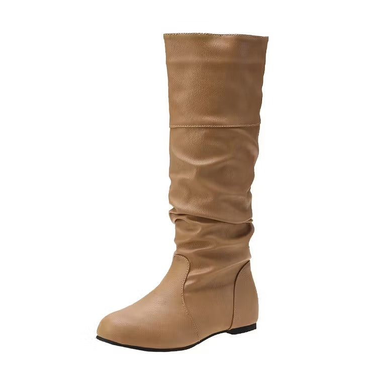 Pilar | Women's Knee High Boots | Round Toe Slouch