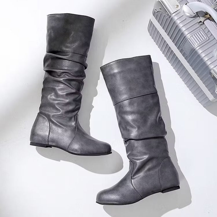 Pilar | Women's Knee High Boots | Round Toe Slouch