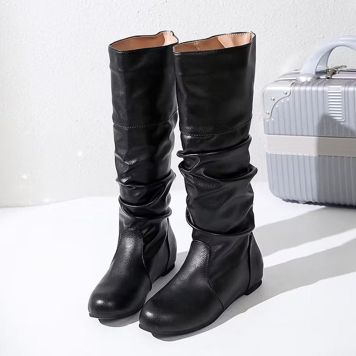 Pilar | Women's Knee High Boots | Round Toe Slouch