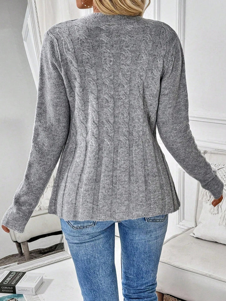 Fatoumata | Women's Knit Cardigan | Cable Detail Button Up
