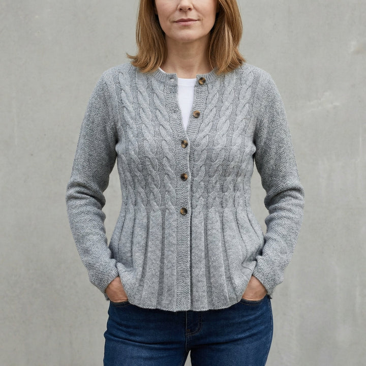 Fatoumata | Women's Knit Cardigan | Cable Detail Button Up