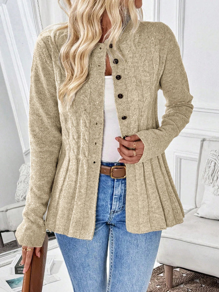 Fatoumata | Women's Knit Cardigan | Cable Detail Button Up