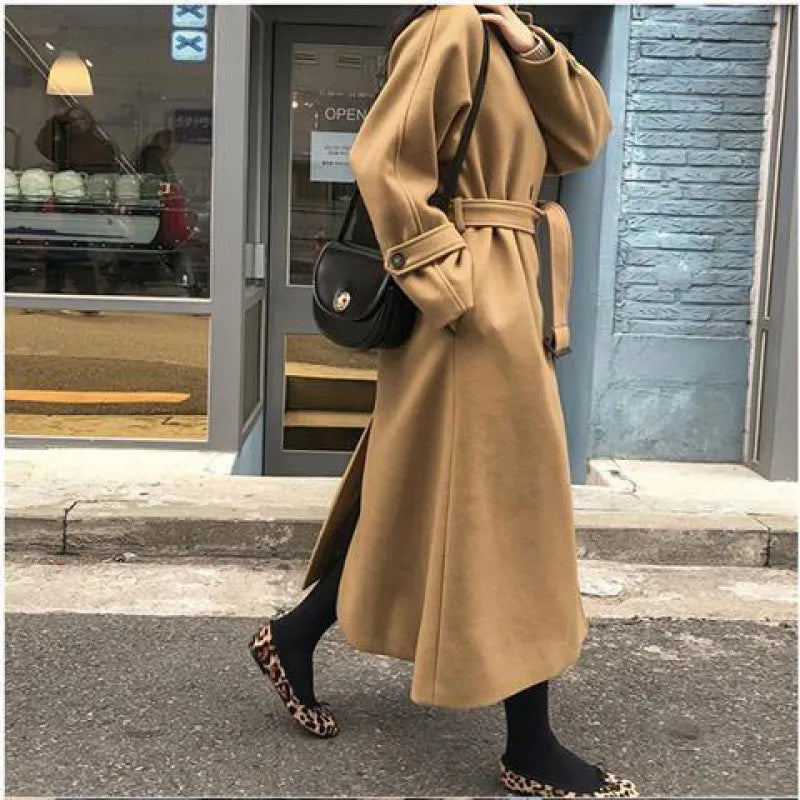 Guda | Women's Long Belted Trench Coat | Oversized