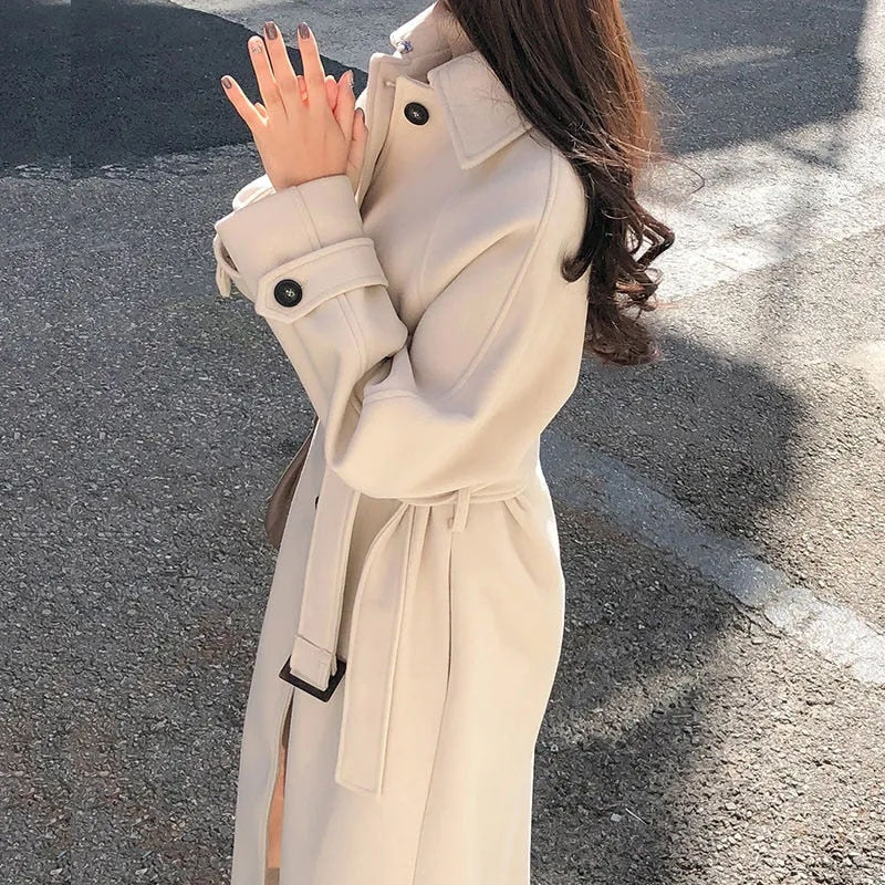 Guda | Women's Long Belted Trench Coat | Oversized