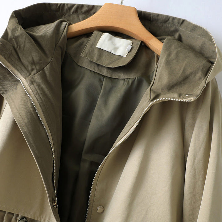 Khawla | Women's Long Hooded Rain Jacket | Drawstring