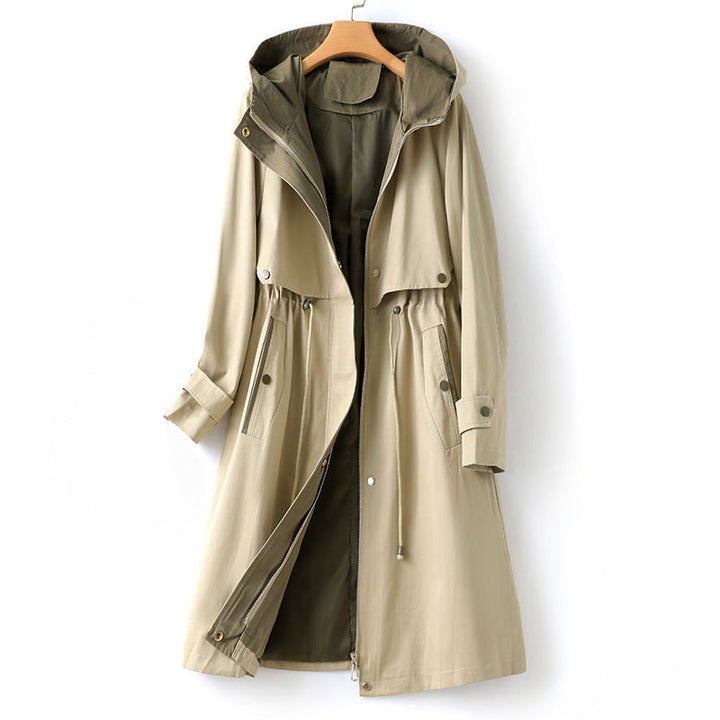 Khawla | Women's Long Hooded Rain Jacket | Drawstring