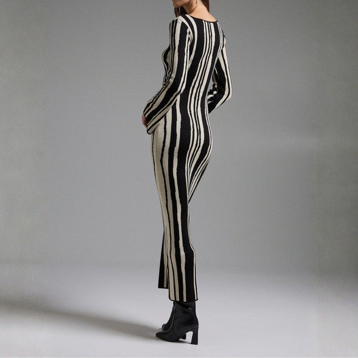 Hiltrude | Women's Long Sleeve Maxi Dress | Round Neck
