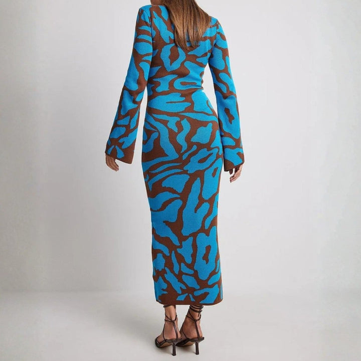 Hiltrude | Women's Long Sleeve Maxi Dress | Round Neck