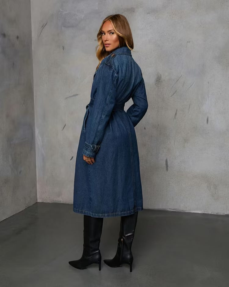 Zara | Women's Long Trench Coat | Tie Belt Lapel
