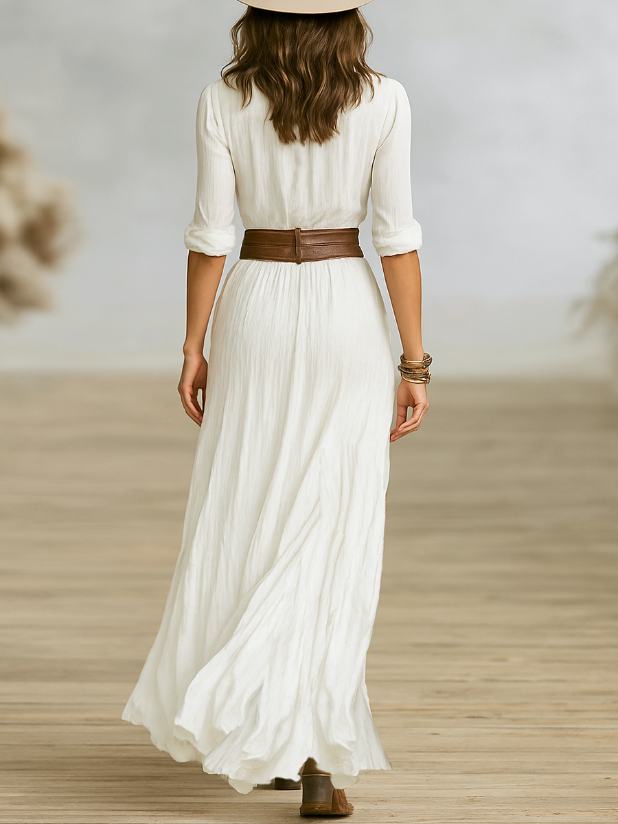Women's Maxi Dress with Button Up & Front Slit | Party