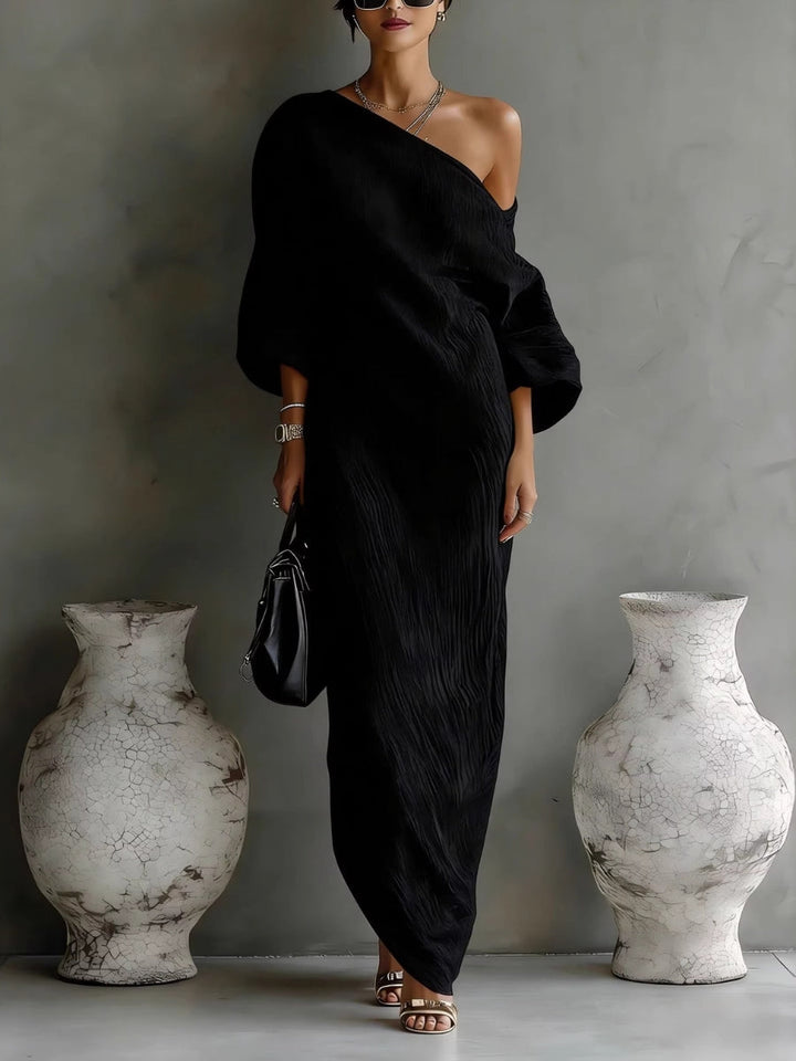 Hersend | Women's Long Sleeve Formal Maxi Dress | Keyhole Neck Belt