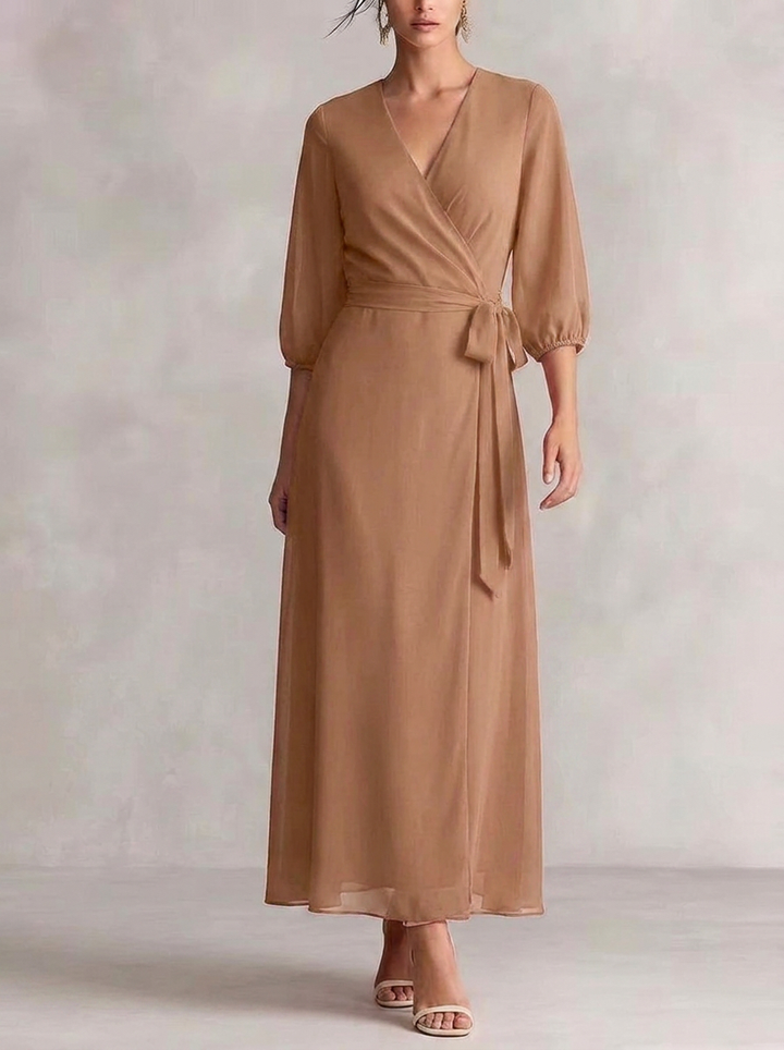 Women's Maxi Dress with V Neck & Wrap Waist | Formal Evening