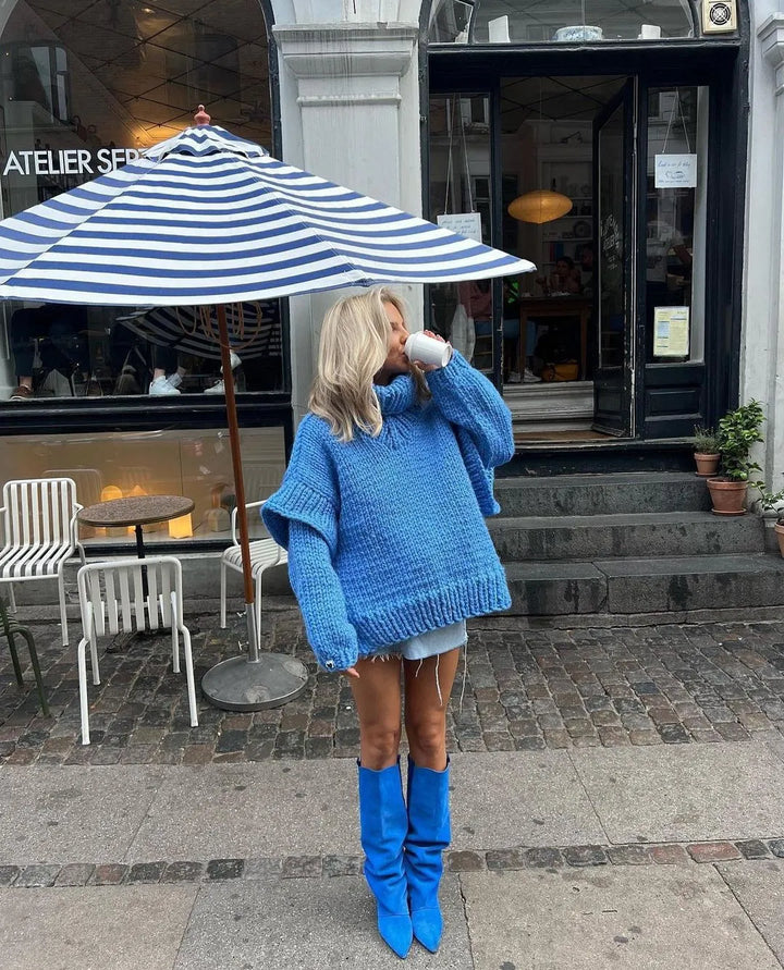Fabienne | Chunky Knit Mini Dress | Oversized Turtleneck