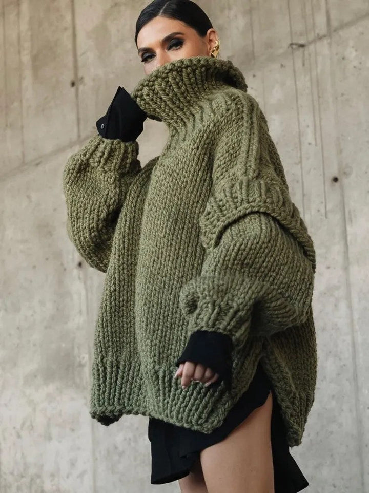 Fabienne | Chunky Knit Mini Dress | Oversized Turtleneck
