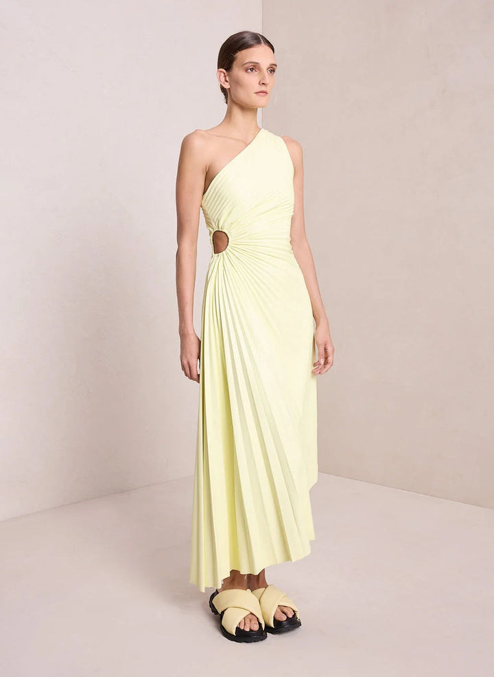 Women's One Shoulder Formal Dress with Pleated Skirt | Maxi