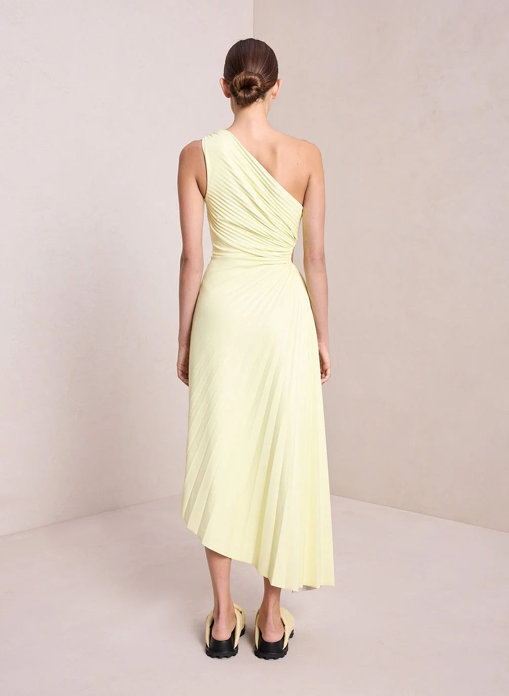Women's One Shoulder Formal Dress with Pleated Skirt | Maxi