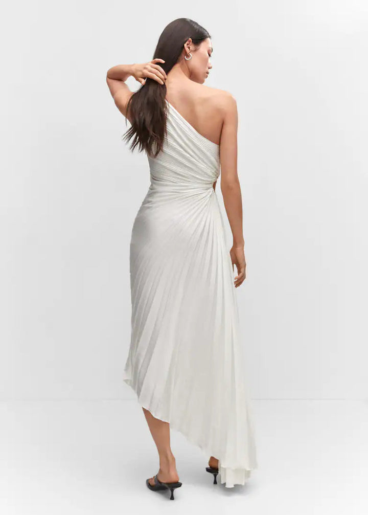 Women's One Shoulder Formal Dress with Pleated Skirt | Maxi