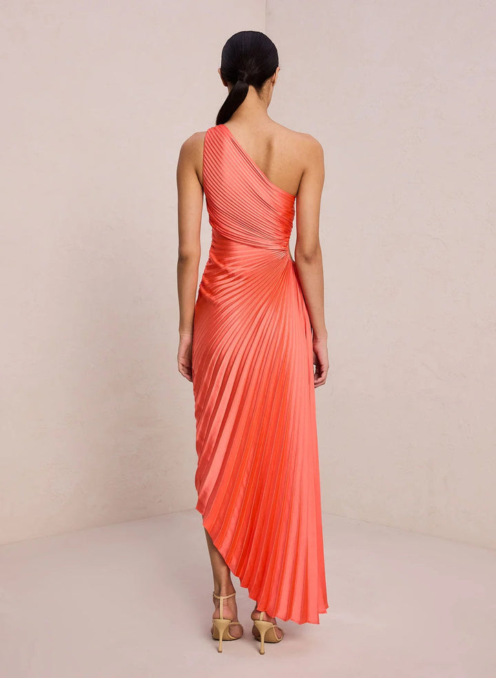 Women's One Shoulder Formal Dress with Pleated Skirt | Maxi