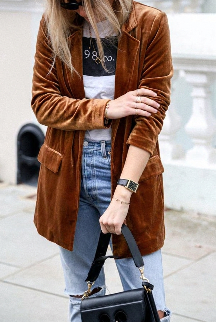 Itxaro | Women's Oversized Blazer | Flap Pockets Casual