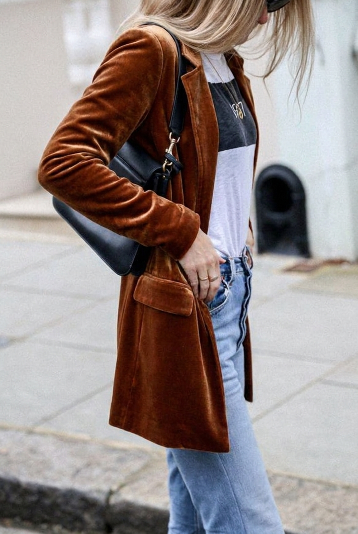 Itxaro | Women's Oversized Blazer | Flap Pockets Casual