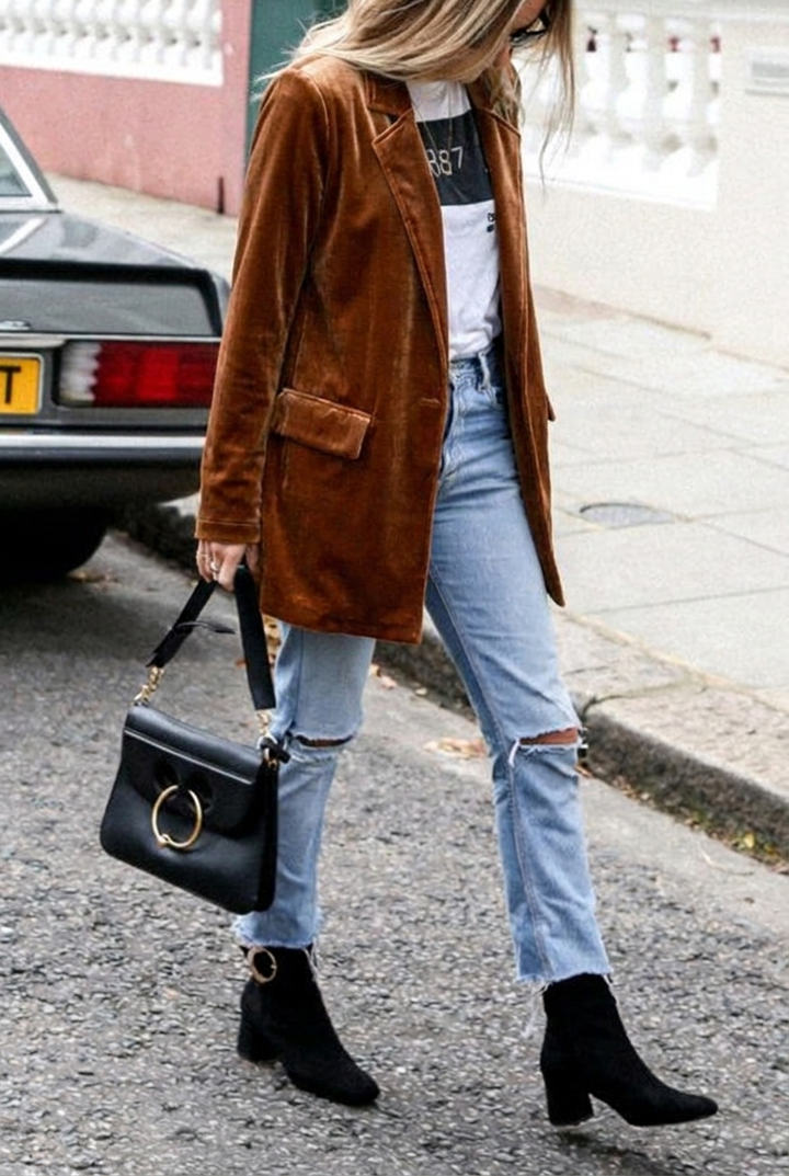 Itxaro | Women's Oversized Blazer | Flap Pockets Casual