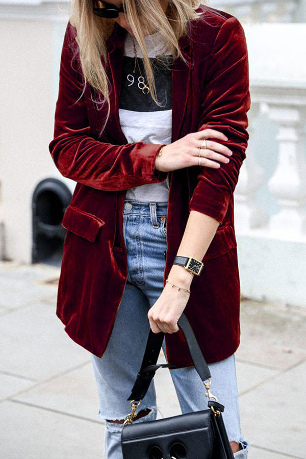 Itxaro | Women's Oversized Blazer | Flap Pockets Casual