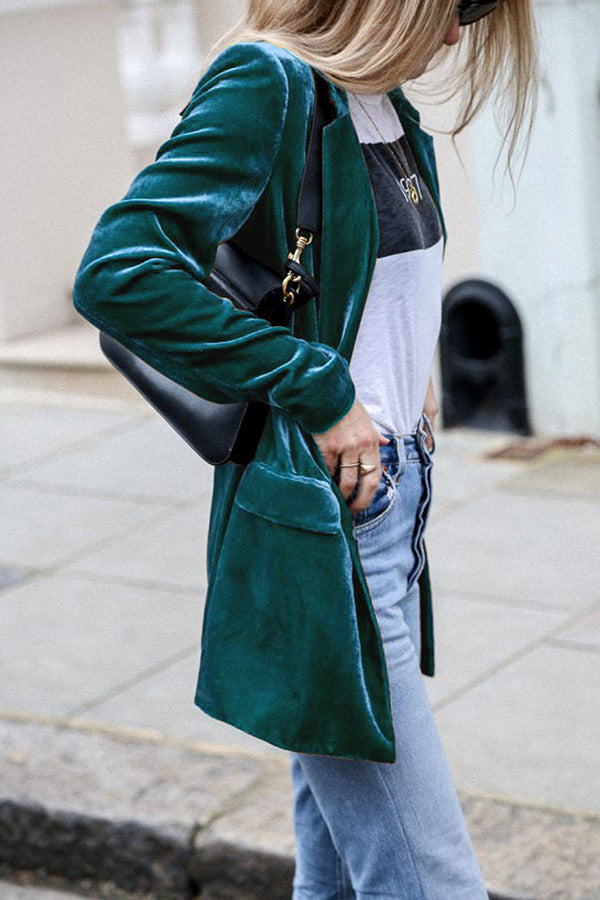 Itxaro | Women's Oversized Blazer | Flap Pockets Casual