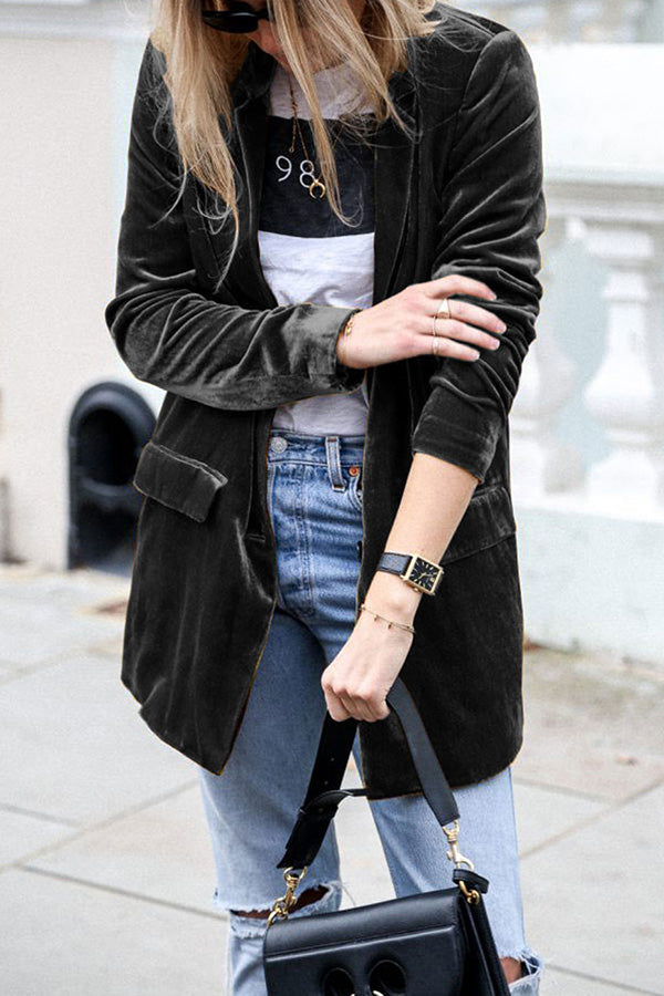 Itxaro | Women's Oversized Blazer | Flap Pockets Casual